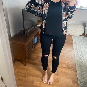 PAIGE Distressed Black Jeans